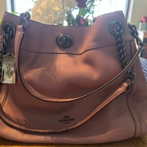 Coach Dusty Pink Genuine Leather Shoulder Bag